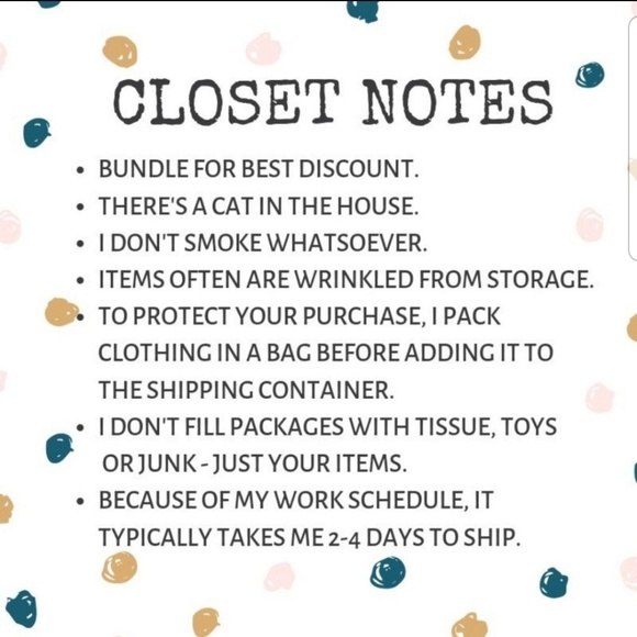 CLOSET NOTES - Picture 1 of 8
